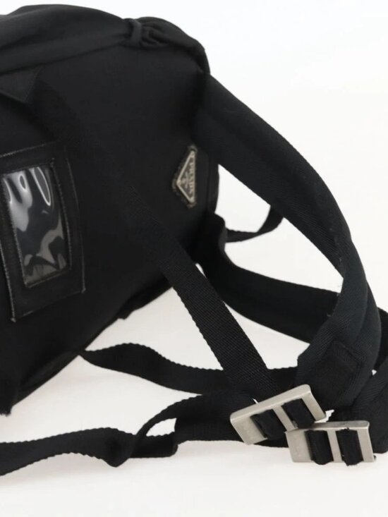 PRADA Backpack Nylon Black Silver Auth 175381 main image 8